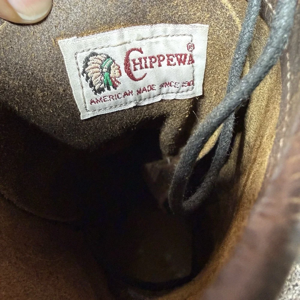 Chippewa Steel Toe Logger Packer Boots USA‎ Vibram Lace Up Leather 10/10.5D READ